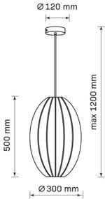 Lustră pe cablu KAREI 1xE27/20W/230V d. 30 cm alb