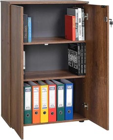 Bibliotecă Adore Rio cu 2 Uși, Cheie și 3 Rafturi, 72 x 109 x 34 cm