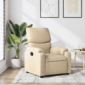 vidaXL Fotoliu rabatabil, crem, material textil
