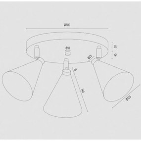 Spot LUCINDA 3xE14/7W/230V negru/auriu Argon 6262