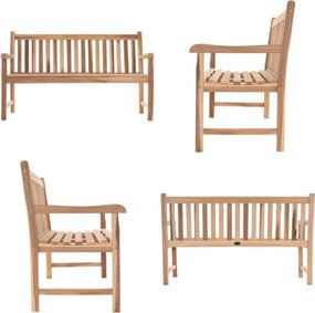 Bancă de grădină din lemn masiv DIVERO 3 locuri 150 cm