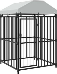 vidaXL Padoc pentru câini de exterior cu acoperiș, 120x120x150 cm