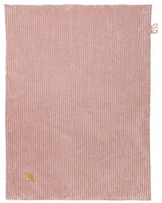 Pătură pentru copii roz din catifea reiată 100x77 cm – Meowbaby