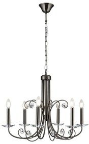 Candelabru stil clasic cu cristal K9 ARIANE 6L nickel inchis