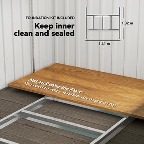 Outsunny Magazie Grădină din Oțel, Ușă Glisantă, pentru Căsuță de Unelte, Căsuță de Grădină, 154x206.5x160/181 cm, Albă | Aosom Romania