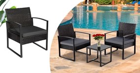 Set mobilier de exterior pentru 2 persoane cu masuta de cafea