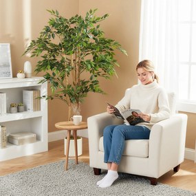 HOMCOM Plantă artificială de interior 150 cm banian copac artificial, ghiveci din plastic și trunchi din lemn masiv, verde | Aosom Romania