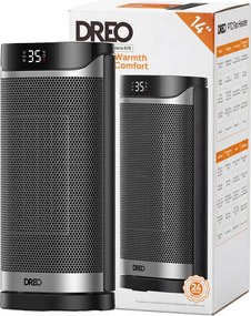 Încălzitor cu ventilator DREO Solaris 619, 2000 W, 20 m², PTC, 5 moduri de funcționare, 8 niveluri de protecție, cronometru, telecomandă, rotire la 70°, 5–35 °C, Negru/gri
