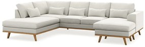 Colțar Seattle K121 Beige, 295x202x85cm, Picioare: Lemn