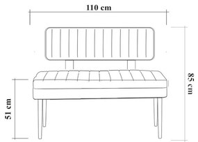 Bancă Vina Anthracite and Walnut