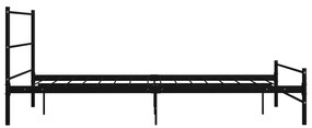 Cadru de pat, negru, 160 x 200 cm, metal Negru, 160 x 200 cm