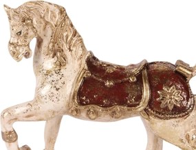 Statuetă decorativă din polirășină, multicolor, cal balansoar, 16,5 x 16 x 6 cm, „Carrousel”