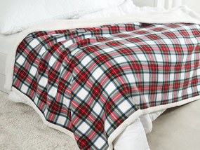 Patura din microplus, imitatie de miel BUFFALO TARTAN colorata Dimensiune: 150 x 200 cm