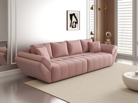 Canapea extensibilă dumonde cu ladă de depozitare si sezut confortabil din spuma high-density, Berlin Royal Pink 300x100 cm