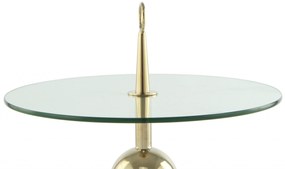 Măsuță de cafea rotunda din sticla 70 cm auriu