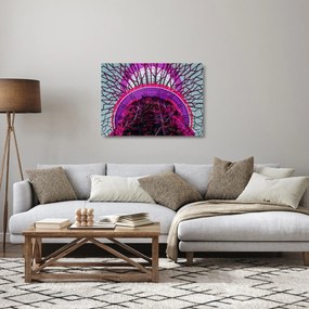 Tablou pe sticlă abstrac - crengi violete (70x50 cm)