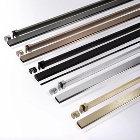 Paravan de dus fumuriu Rea Flexi Grey 130 cm cupru periat