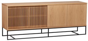 Comodă în culoare naturală joasă cu aspect de lemn de stejar 188x75 cm Ende – Woodman