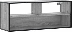 vidaXL Dulap TV, gri sonoma, 100x31x39,5 cm, lemn prelucrat și metal