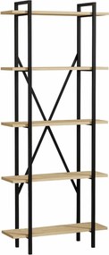 Etajera KINDER, stejar/negru, PAL melaminat, 72x25x170 cm
