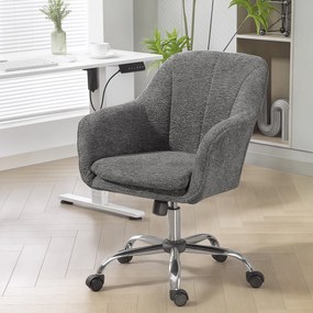 HOMCOM Scaun de birou, fotoliu de birou ergonomic reglabil pe înălțime, șezut pivotant, funcție de balans, gri | Aosom Romania