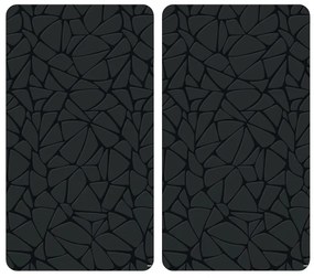 Set 2 protectoare plita bucatarie Kesper 37534, 52x30 cm, Sticla calita, Anti-alunecare, Negru