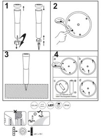 SET 2x corp de iluminat LED solar SOLAR LED/0,1W/3V 6000K IP44 Globo 33785-2