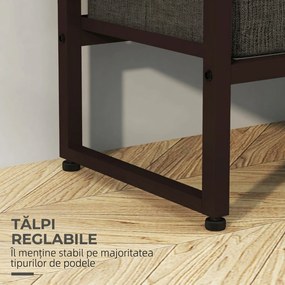 HOMCOM Bara pentru Haine Independenta cu 3 Sertare din Panza si Rafturi de Depozitare, Raft de Imbracaminte, Maro Rustic | Aosom Romania