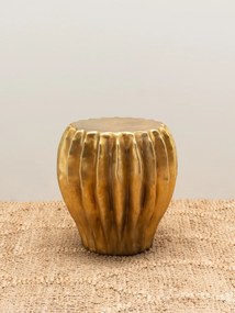 Masuta laterala, din rasina, cu aspect vintage, gold Cactus