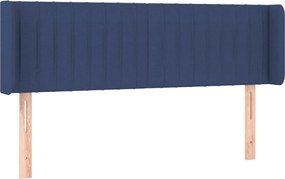 vidaXL Tăblie de pat cu aripioare, albastru, 147x16x78/88 cm textil