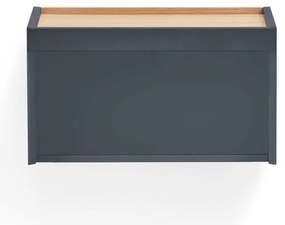 Noptieră gri antracit-natural cu aspect de lemn de stejar Otto – Teulat