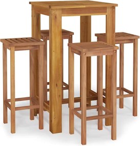 vidaXL Set bar de grădină, 5 piese, lemn masiv de acacia