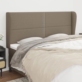 vidaXL Tăblie de pat cu aripioare gri taupe 183x23x118/128 cm textil