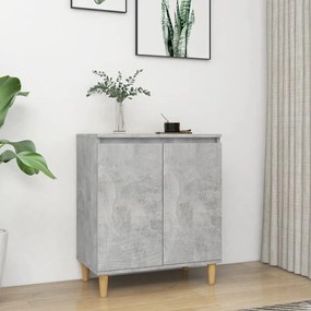 vidaXL Servantă &amp; picioare lemn masiv, gri beton, 60x35x70 cm, PAL
