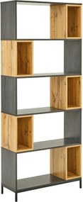 Biblioteca KIKO, stejar/gri antracit, 80x30x194 cm