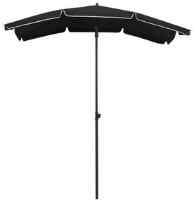 315557 vidaXL Umbrelă de grădină cu stâlp, negru, 200x130 cm