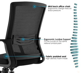 ErgoDynamic Emma Black scaun inalt de birou cu suport picioare si roti cu franare la presiune!!