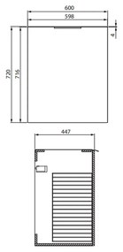 Dulap baie suspendat Cersanit City 60 pentru lavoar cu sertar cos rufe, alb, montat