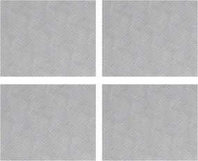 vidaXL Trepte Dreptunghiular 4 pcs Argintiu 50 x 40 cm Aluminiu