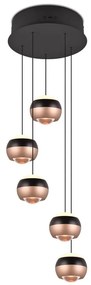 Lustră negru-arămiu LED cu abajur din metal ø 30 cm Orbit – Trio Select