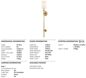 Aplica de perete design clasic AMHERST big, alama antichizata