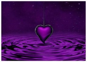 Tablou pe sticlă ci inima violetă (70x50 cm)