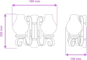 Aplică Brilagi RUSTIC 2xE14/40W/230V fag