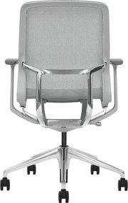 Emily Grey Ergo F5-G01 – Scaun ergonomic premium, Mesh respirabil 4D, înclinare cu blocare, înălțime reglabila, cadru din nylon, bază din aluminiu, Gri