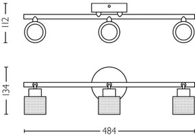 Spot Philips NIALL 3xGU10/5W/230V negru/alamă
