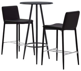 Set de bar, 3 piese, maro, piele ecologica Maro, 3