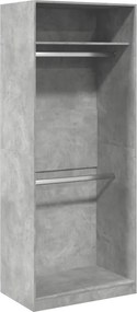 vidaXL Șifonier, gri beton, 80x50x200 cm, lemn prelucrat