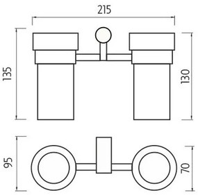 NIMCO BR 11058DW-26 - Suport periuțe BORMO sticlă mată/crom lucios