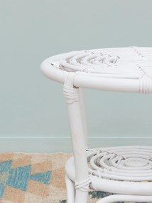 Masuta laterala, din rattan, white Passoa