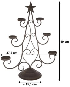 Sfeșnic metalic de Crăciun Starlet, , 37,5 x 48,5 x 15,5 cm